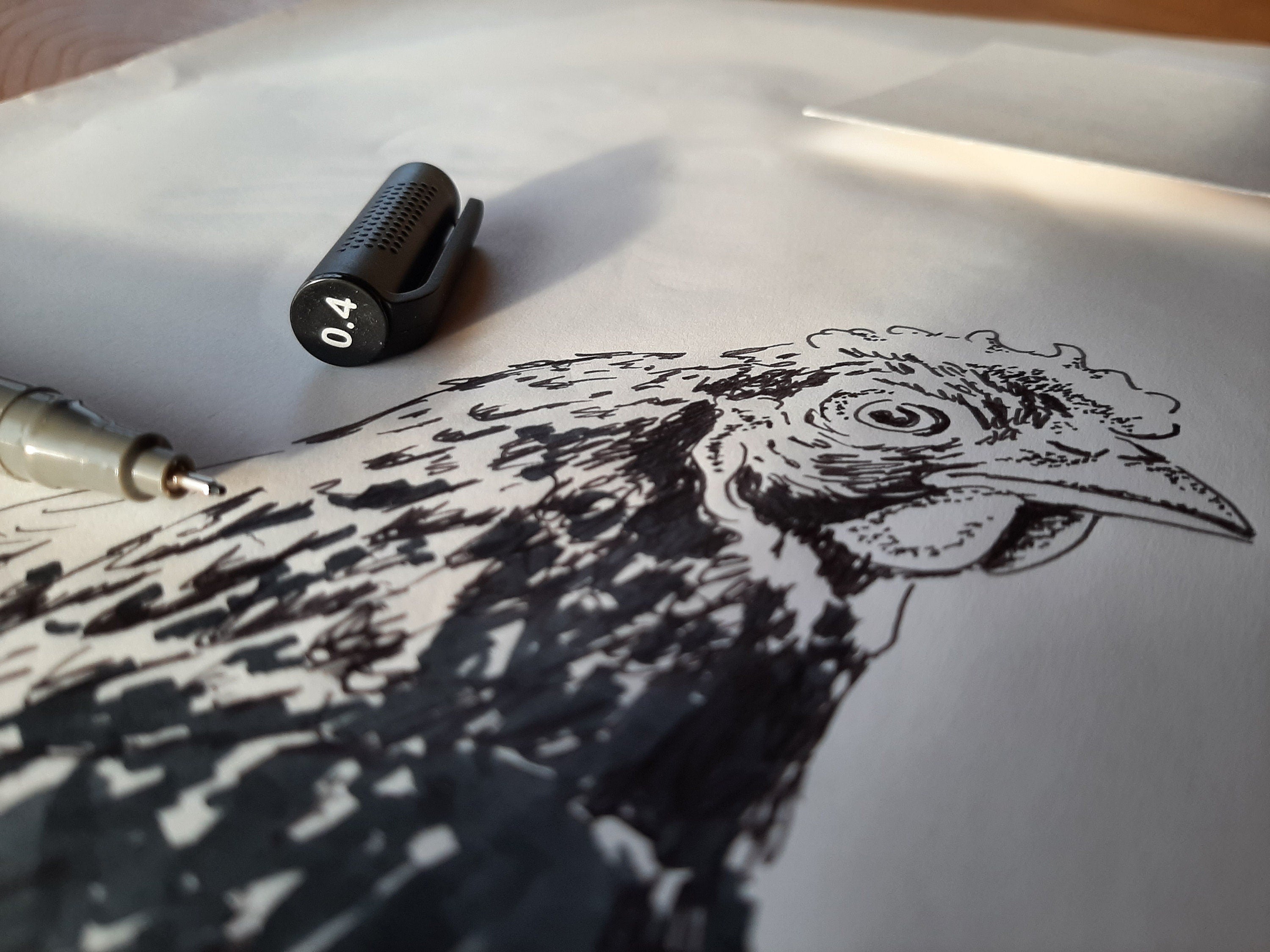 Bedruckte graue Baumwoll-Tragetasche mit Illustration "Huhn /Henne" dunkel-blau, Baumwollbeutel Siebdruck Unikat, nachhaltige Geschenkidee