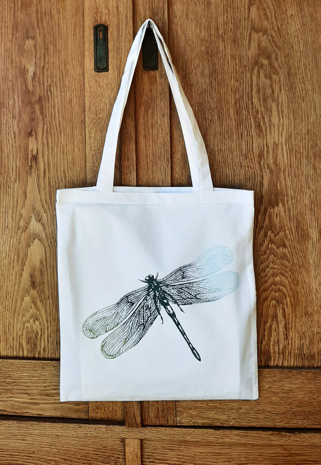 Baumwoll-Tragetasche mit Libelle | Handbedruckter Jutebeutel | Nachhaltige Einkaufstasche | Geschenk für Naturliebhaber | Siebdruck Unikat