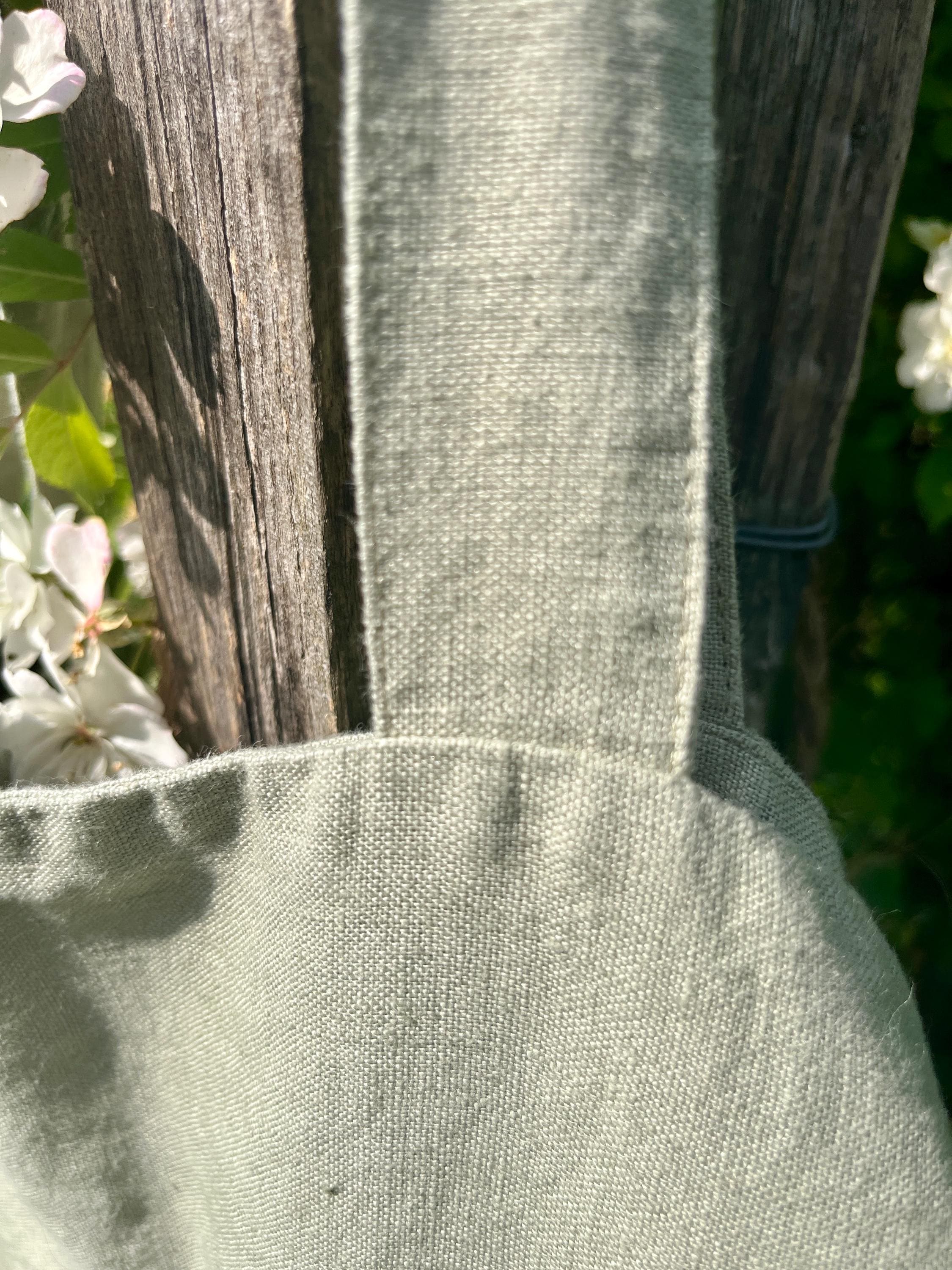 Große Leinentasche in salbeigrün | Handbedruckt im Siebdruck mit Allium / Pusteblumen | nachhaltiger Shopper für den Alltag, Markt & Strand