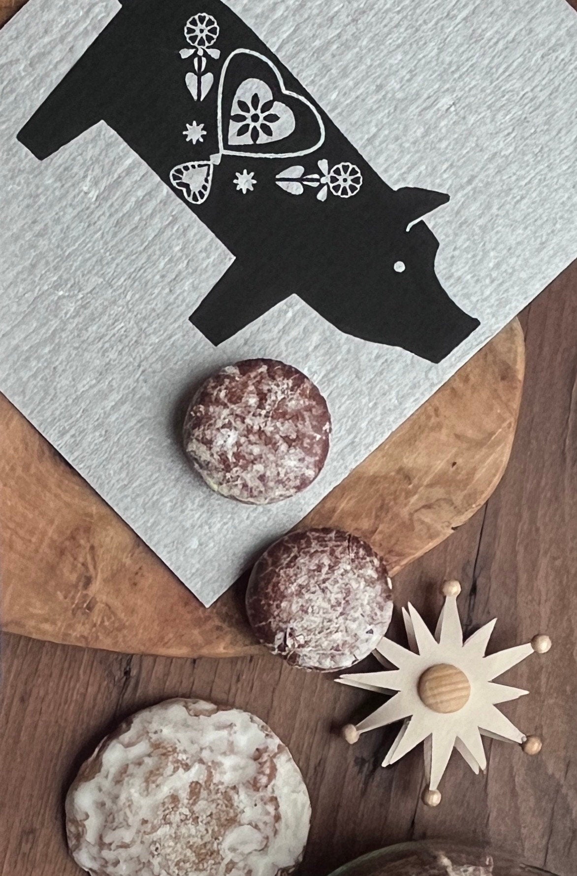 2er Set waschbare Schwammtücher "Schweinchen", Siebdruck, Spültuch vegan, Spülschwamm nachhaltig, skandinavische Küchenidee, Weihnachtsdeko